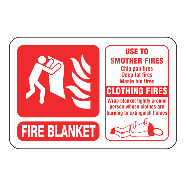 Fire Extinguisher Sign Landscape - Fire Blanket - Medisigns