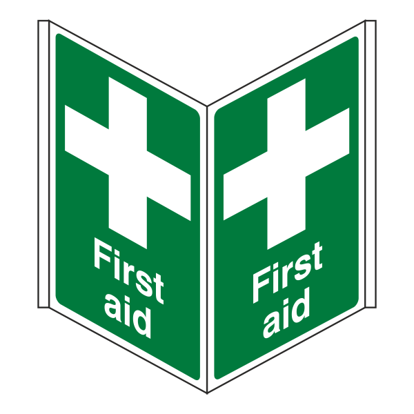 First Aid Projecting Sign - 500x300mm - 3mm Correx - Medisigns