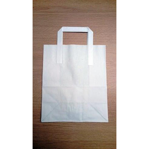 7 x 10.5 x 8.5" White SOS Paper Bag x 250 - Bunzl Catering Supplies