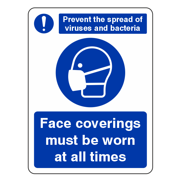 Face Coverings Must Be Worn Sign - Medisigns