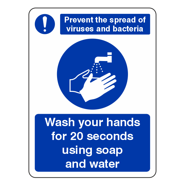 Wash Your Hands For 20 Seconds Sign – Medisave UK