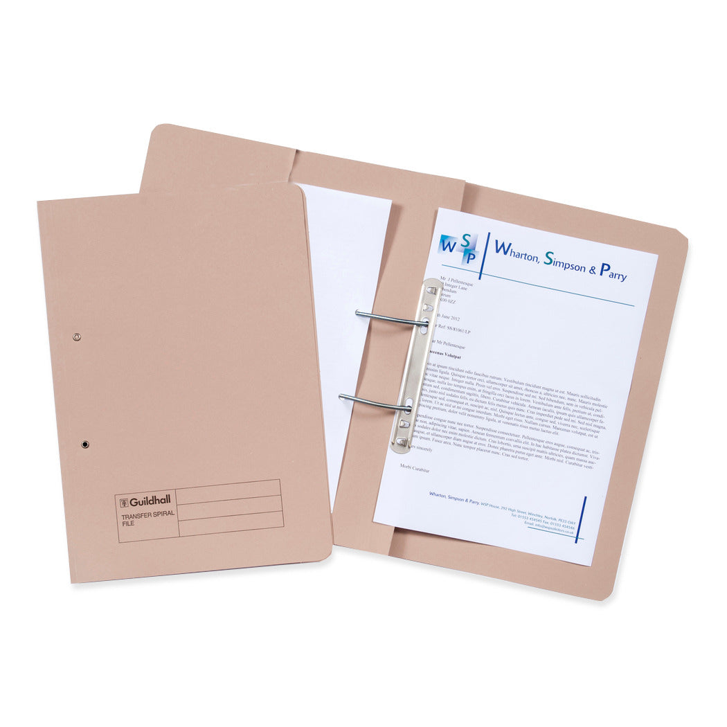 Guildhall Transfer Spring Pocket File Buff 420g 211 pack of 25 - Guildhall