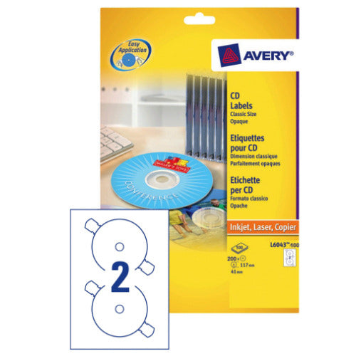 Avery Laser Classic Size Cd/Dvd 100shts - Vow