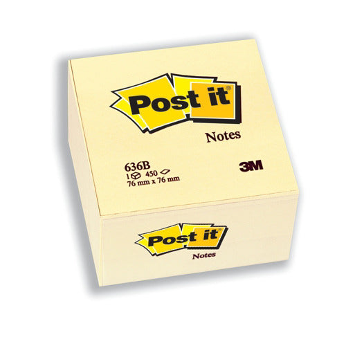 3m Postit Cube 76x76mm Yellow 636b - 3M