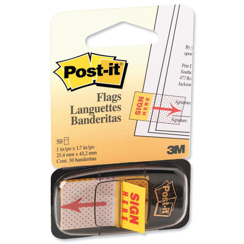 3m Postit Index Tab 25mm Sign Here - Post-it