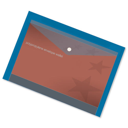 Select Polypropylene Envelope Wallets A4 Blue (5) - Selected