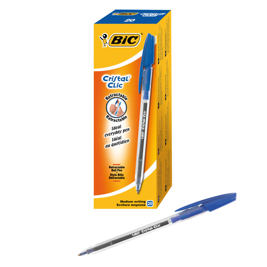 Bic Cristal Clic Ballpen Blue 850733 Pack Of 20 - Bic