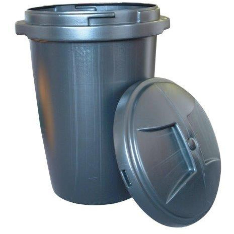 80L Black Plastic Dustbin C/W Lid - Bunzl Catering Supplies