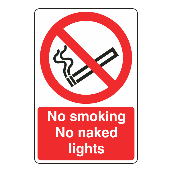 No Smoking Or Naked Lights Sign - Medisigns