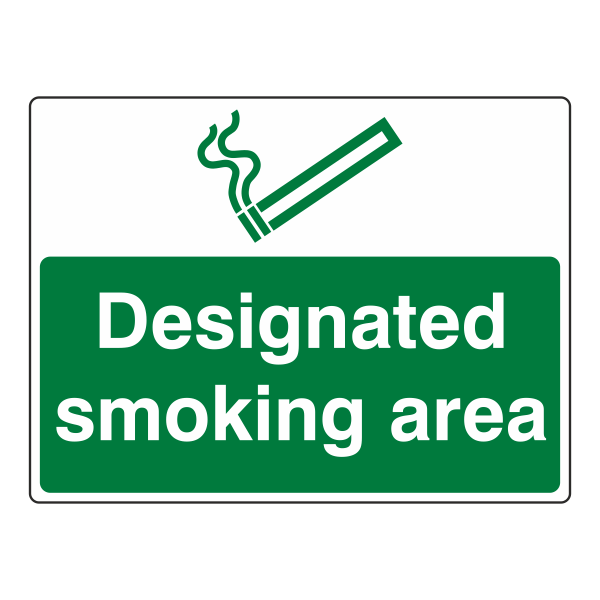 Designated Smoking Area Sign - Medisigns