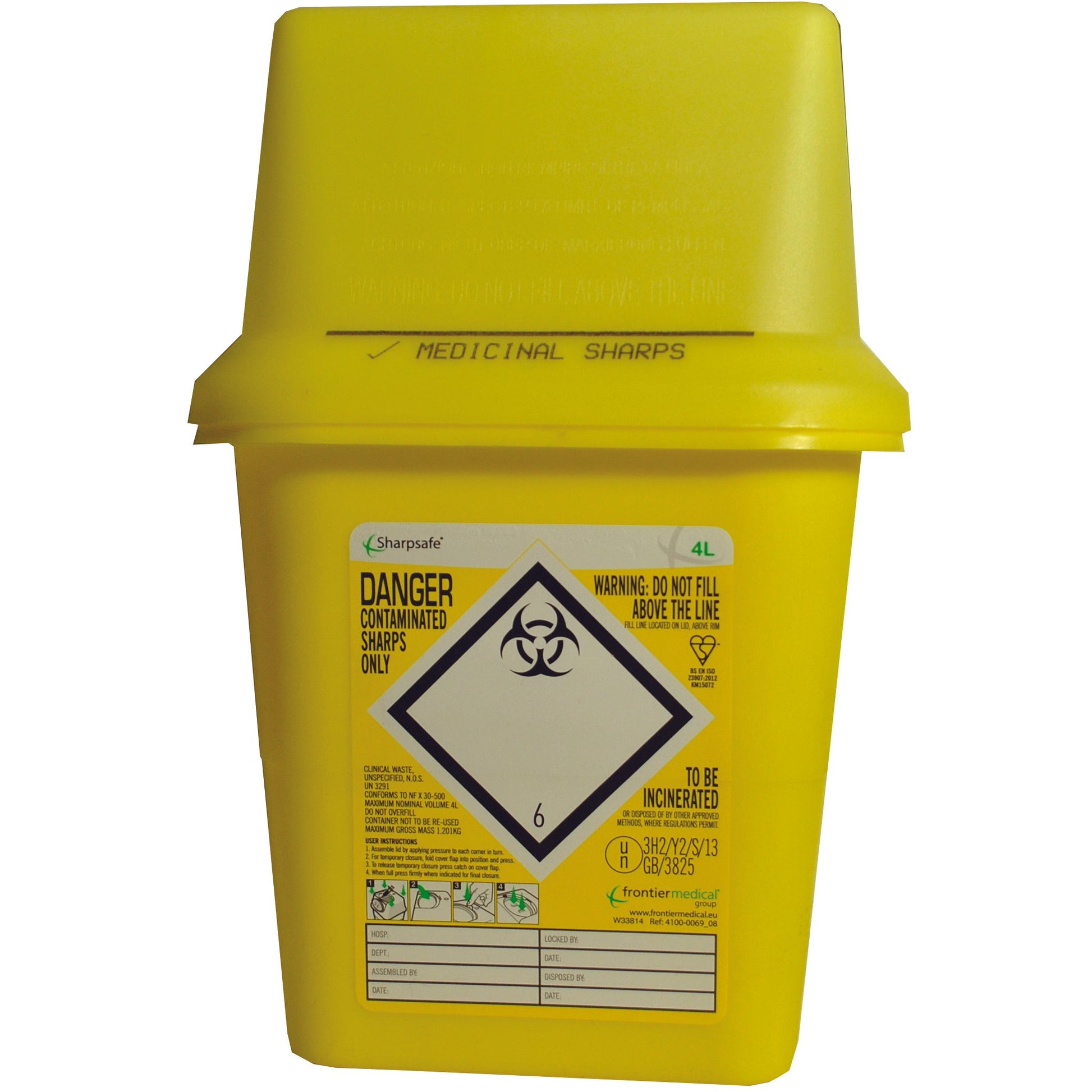 Wallace Cameron Sharps Disposal Bin 4ltr - Wallace Cameron