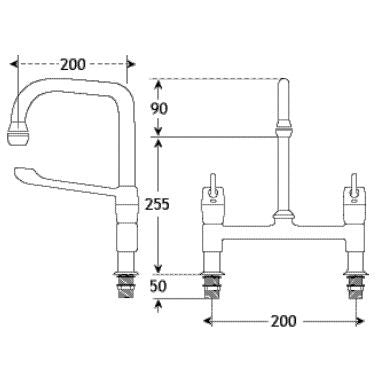 Traditional Twin Lever Mixer Tap - Sunflower