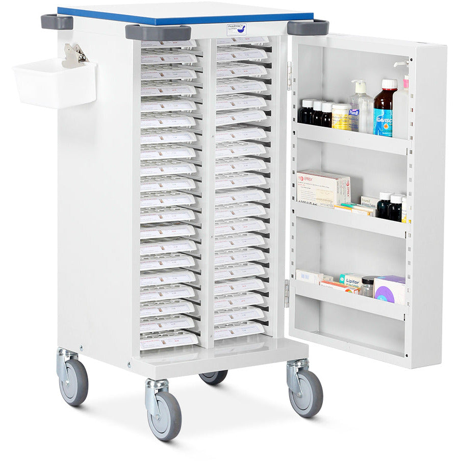 Unit Dosage Trolley - Single Door -Electronic Push Button Lock - Medinoxx - 40 Trays - Bristol Maid