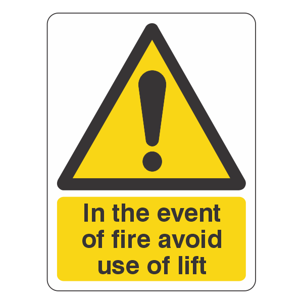 In Event of Fire Avoid Use of Lift Sign - Medisigns