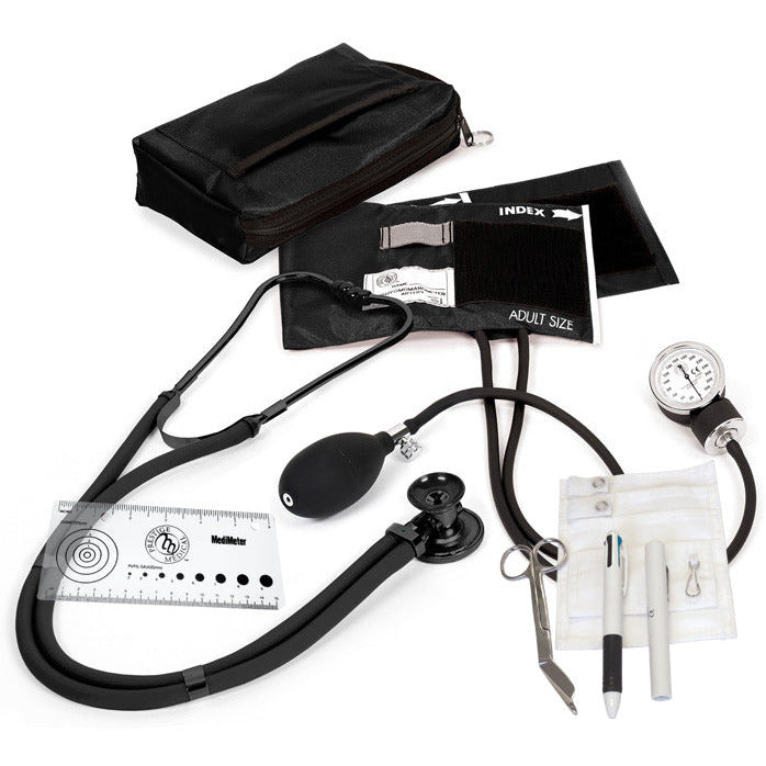 Aneroid Sphygmomanometer, Stethoscope & Accessories Nurse Kit - 