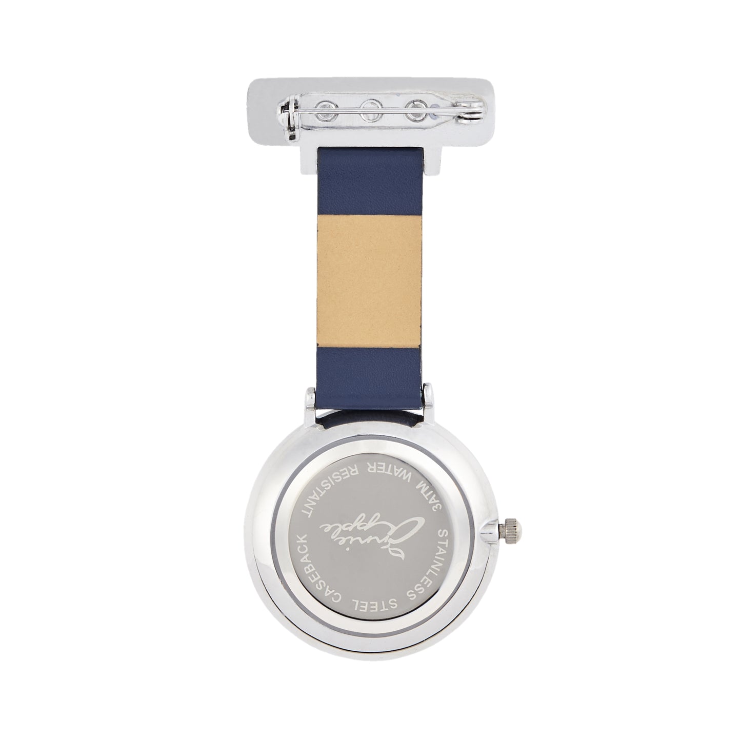 Annie Apple Nurses Fob Watch - Aurora - White/Silver/Navy - Leather - 35mm - Annie Apple