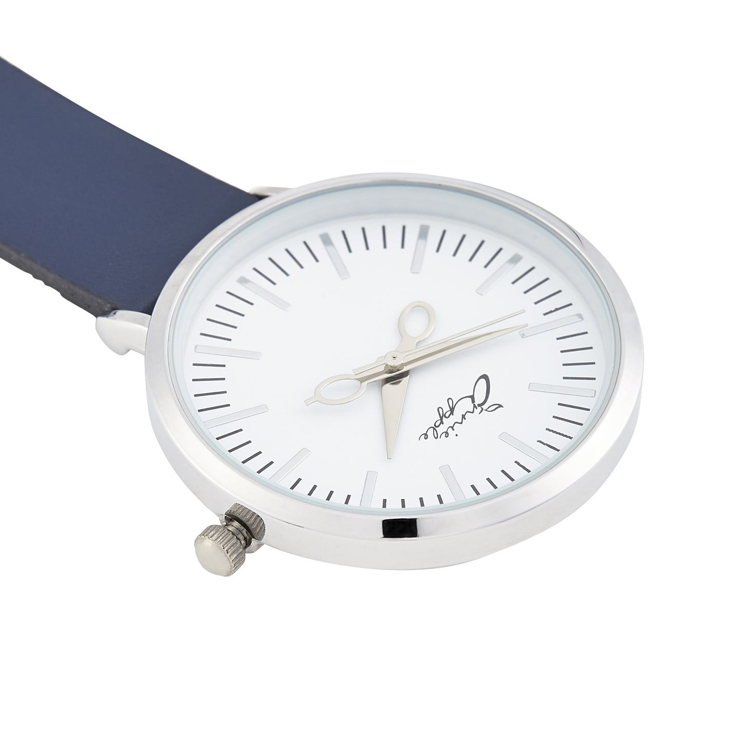 Annie Apple Nurses Fob Watch - Aurora - White/Silver/Navy - Leather - 35mm - Annie Apple