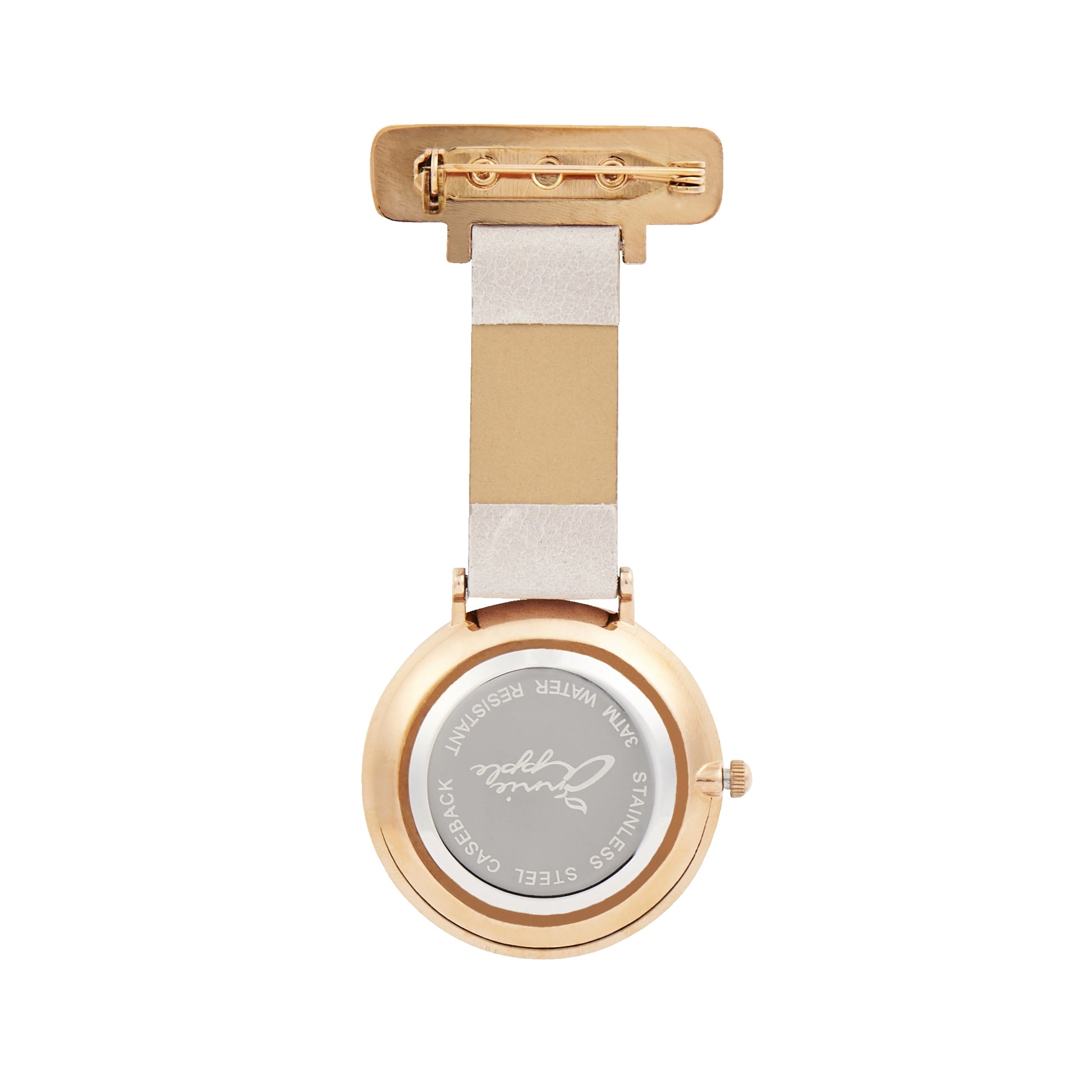 Annie Apple Nurses Fob Watch - Aurora - Rose Gold/Grey - Leather - 35mm - Annie Apple