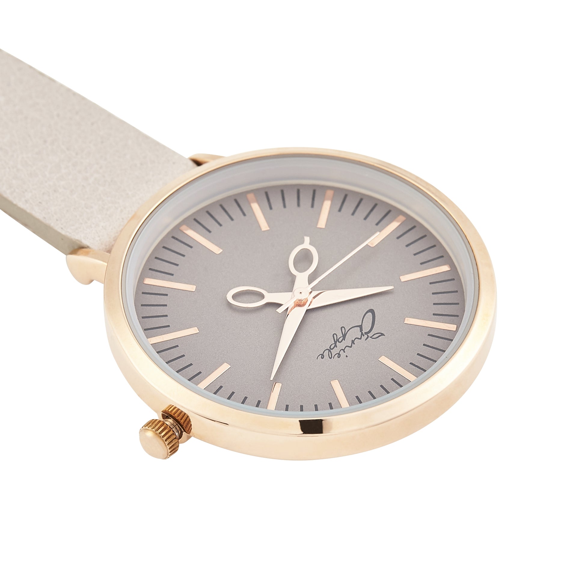 Annie Apple Nurses Fob Watch - Aurora - Rose Gold/Grey - Leather - 35mm - Annie Apple