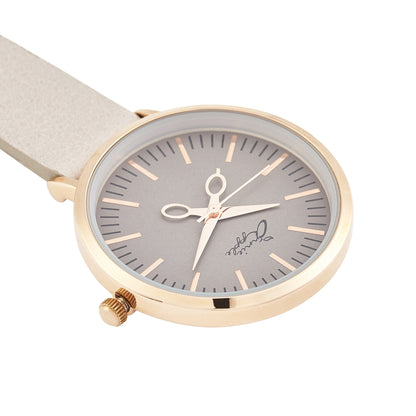 Annie Apple Nurses Fob Watch - Aurora - Rose Gold/Grey - Leather - 35mm - Annie Apple