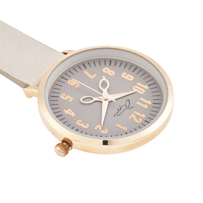 Annie Apple Nurses Fob Watch - Aurora - Rose Gold/Grey, Numbered - Leather - 35mm - Annie Apple