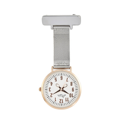 Annie Apple Nurses Fob Watch - Aurora - Rose Gold/Silver - Mesh - 35mm - Annie Apple