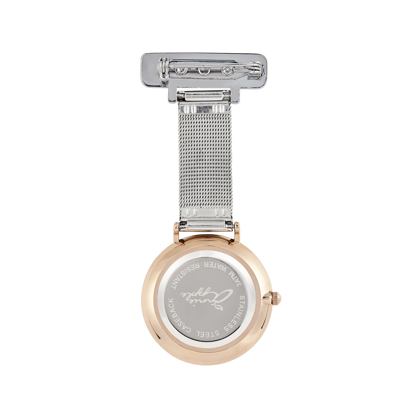 Annie Apple Nurses Fob Watch - Aurora - Rose Gold/Silver - Mesh - 35mm - Annie Apple