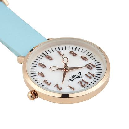 Annie Apple Nurses Fob Watch - Aurora - Pearl/Rose Gold/Blue - Leather - 35mm - Annie Apple