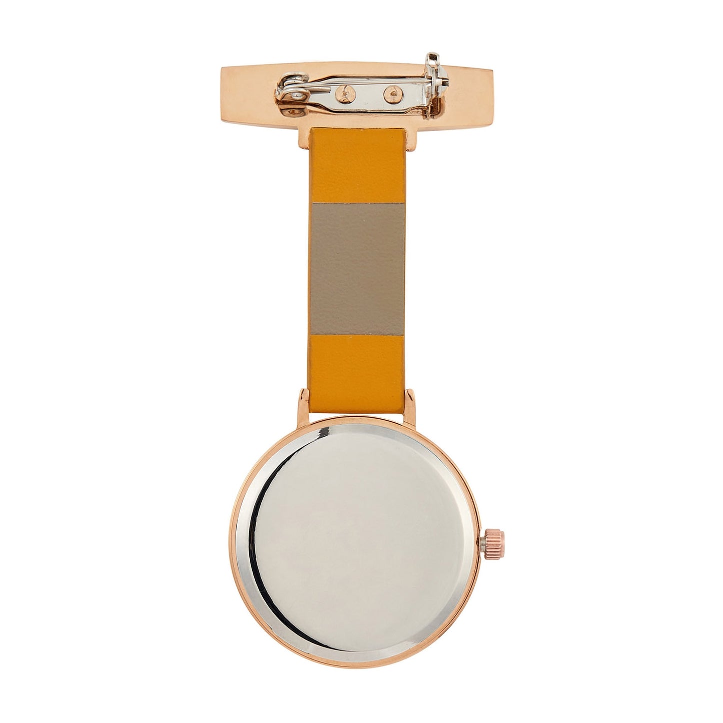 Annie Apple Nurses Fob Watch - Meraki - White/Rose Gold/Mustard - Leather - 35mm - Annie Apple