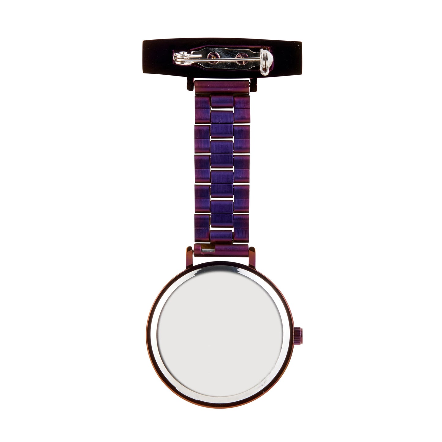 Annie Apple Nurses Fob Watch - Meraki - Silver/Purple - Link - 35mm - Annie Apple