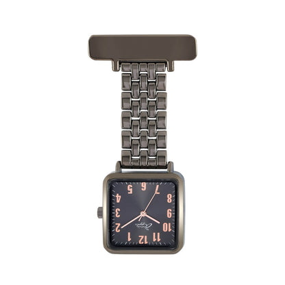 Annie Apple Nurses Fob Watch - Eunoia - Rose Gold/Gunmetal - Link - 28mm - Annie Apple