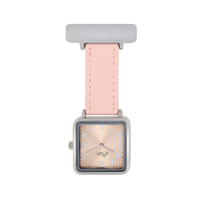 Annie Apple Nurses Fob Watch - Eunoia - Rose Gold/Silver/Pink - Leather - 28mm - Annie Apple