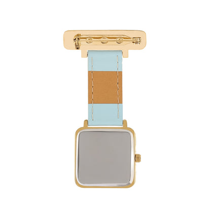 Annie Apple Nurses Fob Watch - Eunoia - White/Gold/Blue - Leather - 28mm - Annie Apple