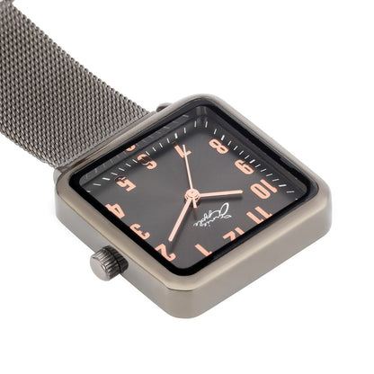 Annie Apple Nurses Fob Watch - Eunoia - Rose Gold/Gunmetal - Mesh - 28mm - Annie Apple