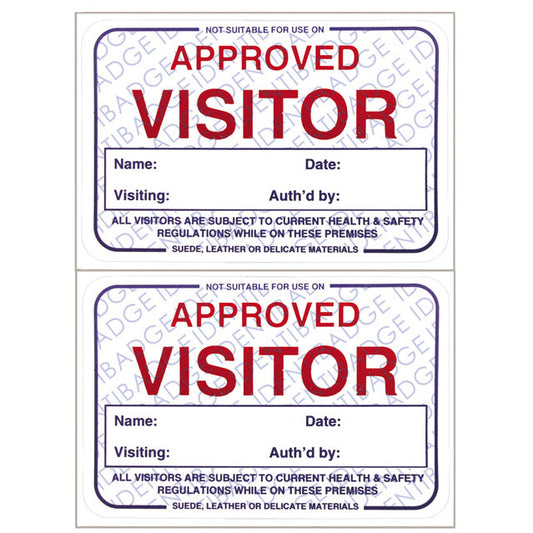 Approved Visitors Badges - 53 x 75mm - Pack of 50 - Identibadge