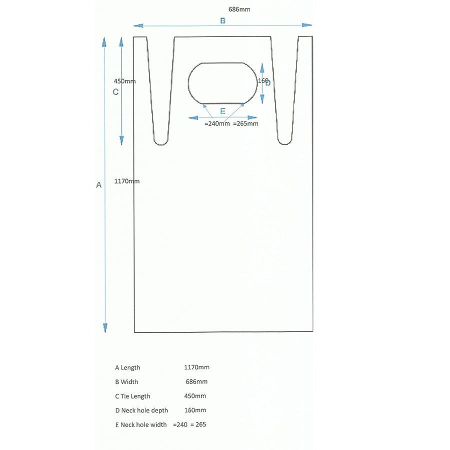 White Plastic Aprons - Roll of 100 - 686mm x 1170mm - 16 micron - Discontinued