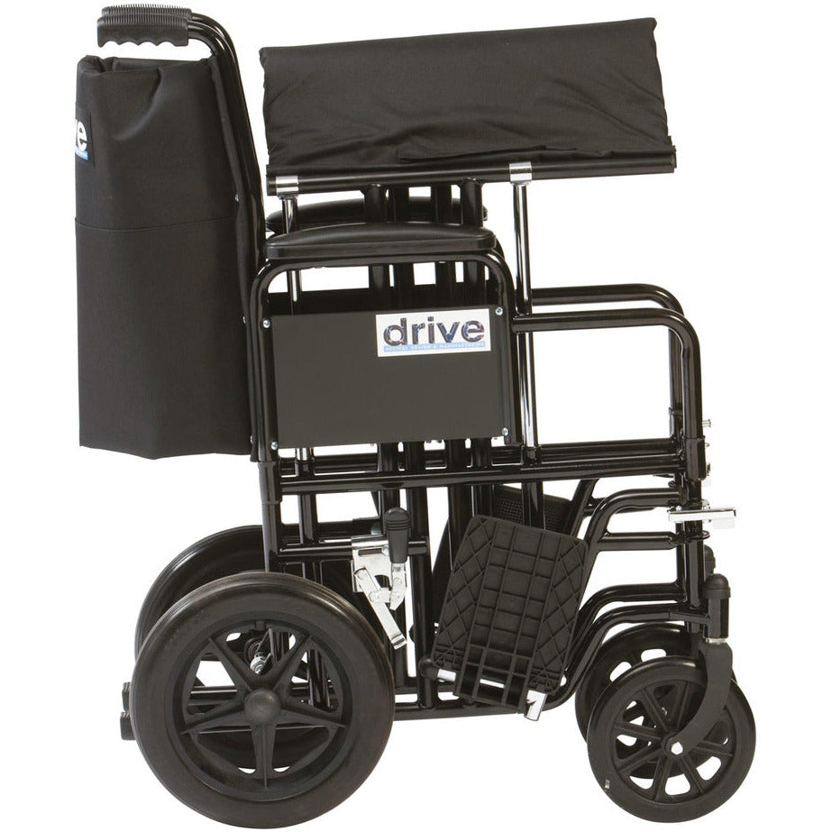 Bariatric Steel Transport Chair (Black) – Medisave UK