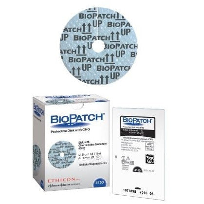 Biopatch Protective Disk 1” ø (Centre Hole 7mm)  x Pack of 40 - Ethicon