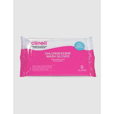 Clinell Chlorhexidine Gloves Pack of 8 - Clinell