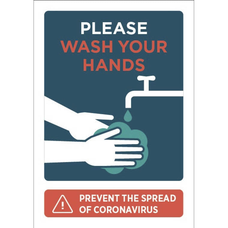 Wash Hands Poster - A4 - Single – Medisave UK