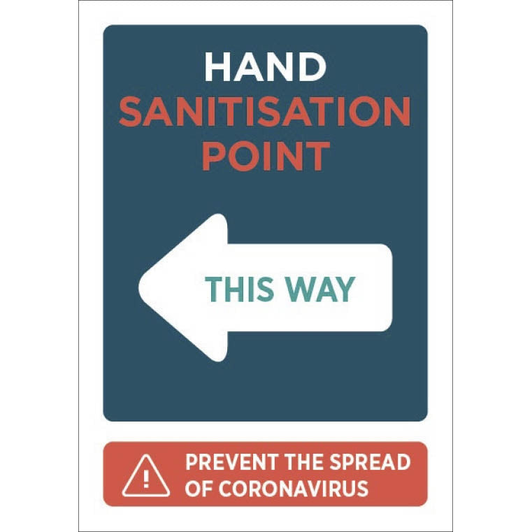 Hand Sanitation Point This Way (Left) - A3 - Single - Discontinued