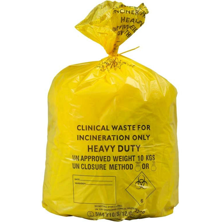 Yellow Bulk Handling Clinical Waste Bag - 28" x 39" - 10 Bags - GV Health