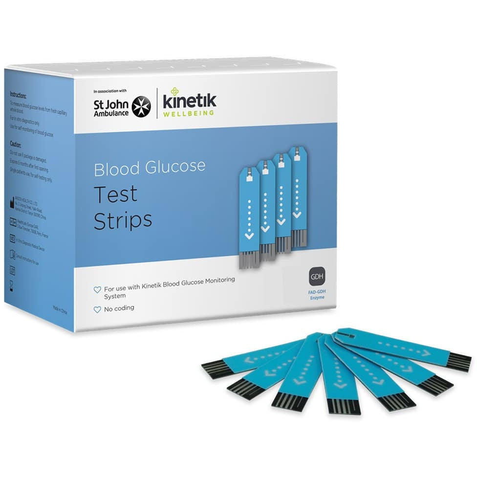 Kinetik Wellbeing Blood Glucose Test Strips – Pack of 100 - Kinetik Wellbeing