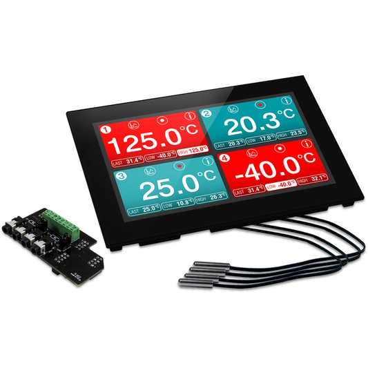 7.0” Capacitive touch display with 4 channel temperature data logging application - EasyLog