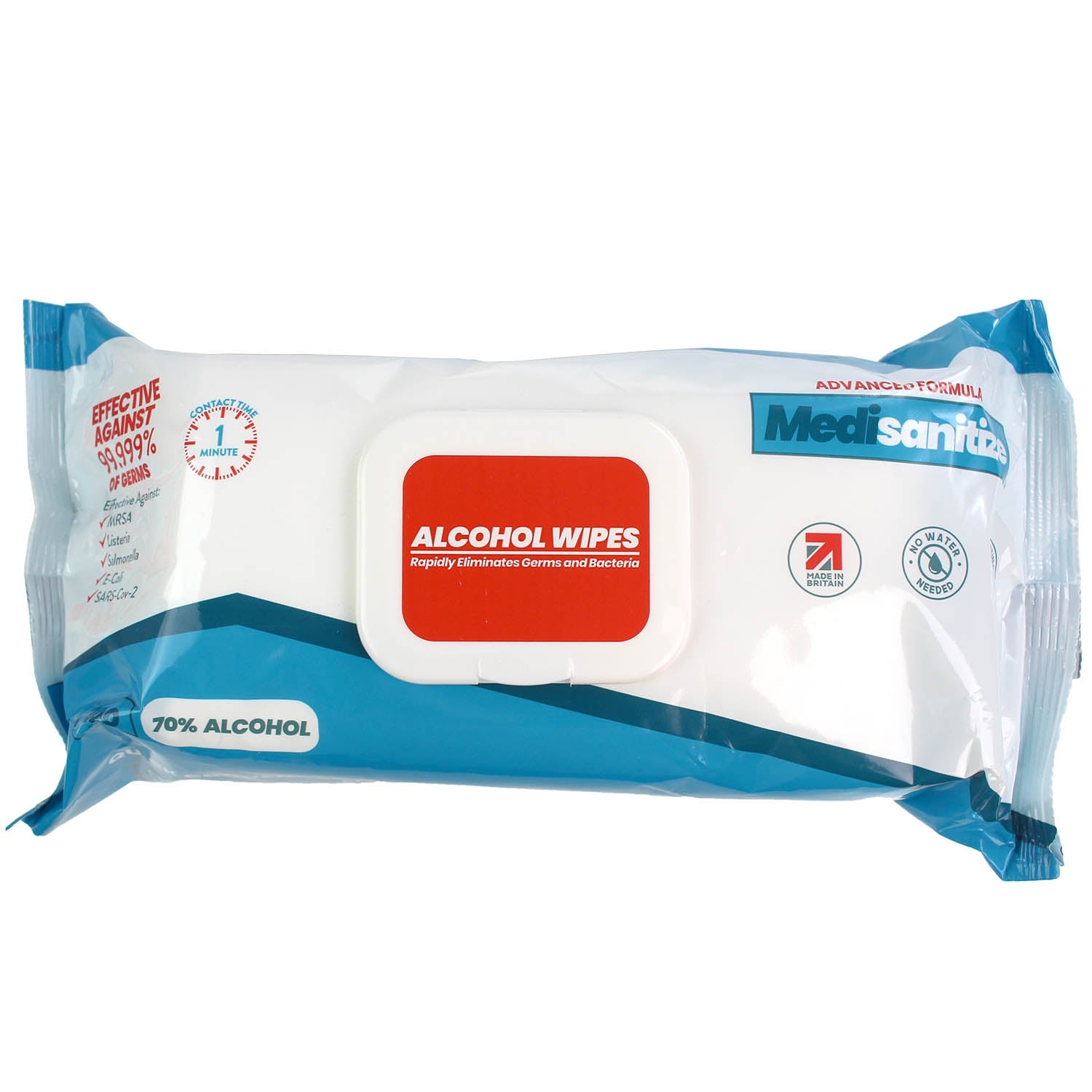 Pack of 200 Medisanitize 70% Alcohol Wipes - Medisanitize