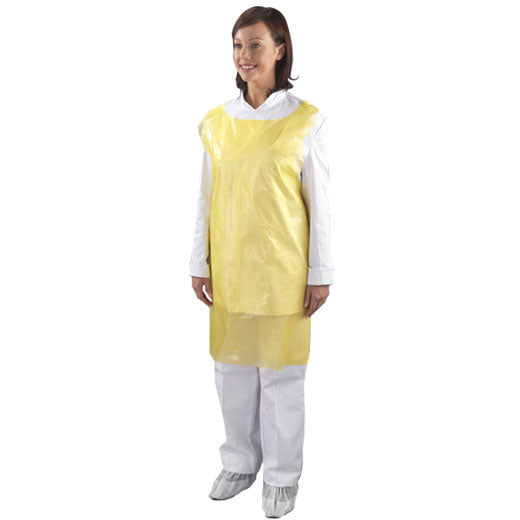 Yellow Disposable Polythene Aprons x 1,000 - 