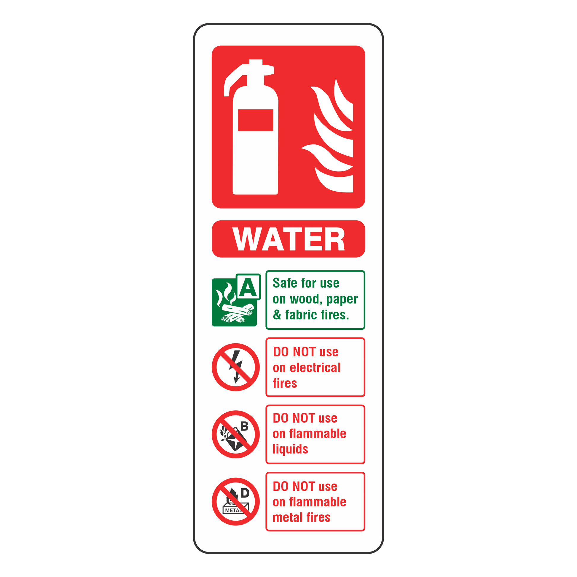 Fire Extinguisher Sign - Water - Medisigns