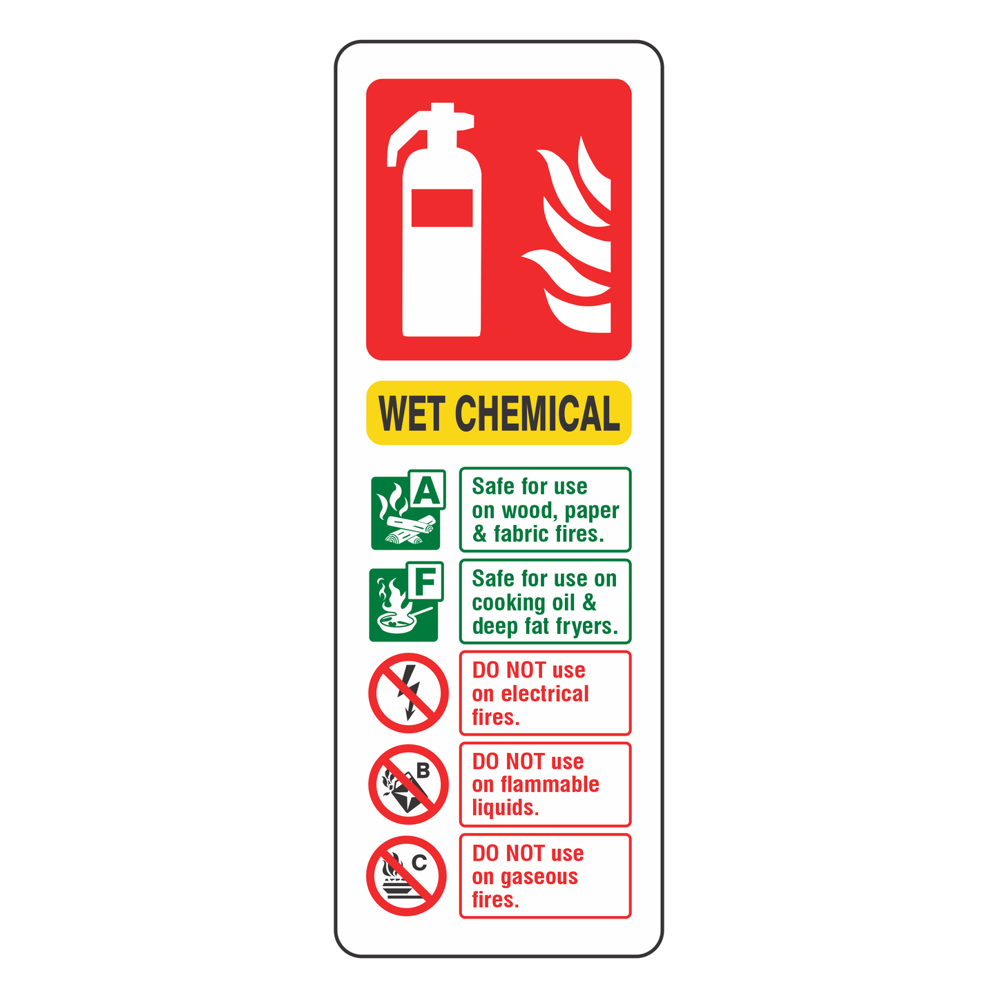 Fire Extinguisher Sign - Wet Chemical - Medisigns