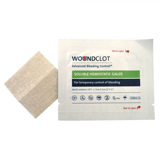 WoundClot ABC Gauze 5cm x 5cm (Box Of 20) - WoundClot