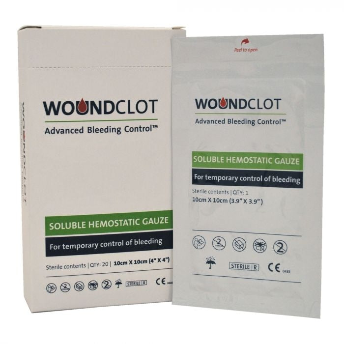 WoundClot ABC Gauze 10cm x 10cm (Box Of 20) - WoundClot